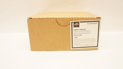 Medline SYRS100253 Safety Ndle 25G x 0.625inch - Case of 100